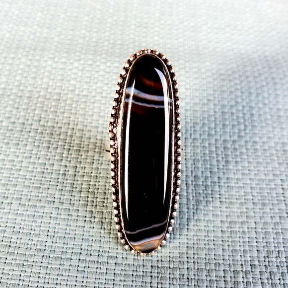 New Botswana Agate Silver Ring. - Picture 12 of 12